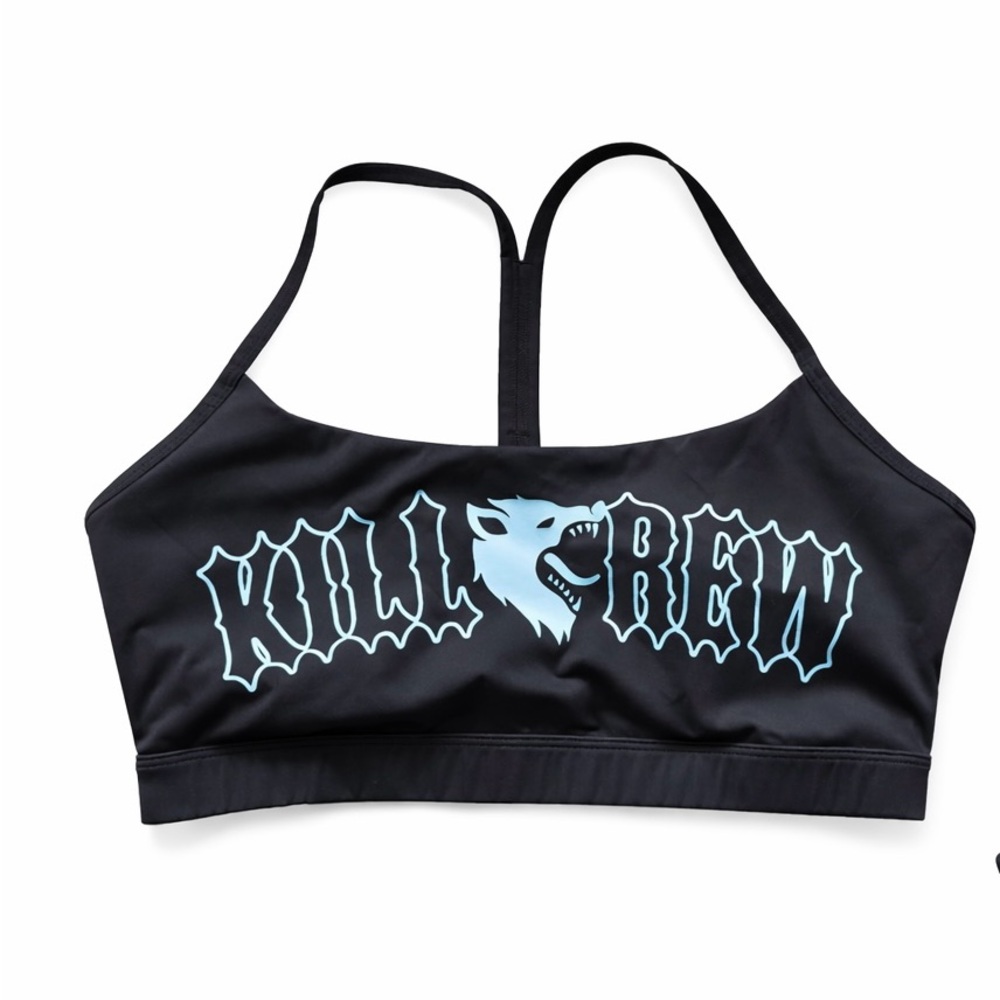 Kill Crew Black sports bra  with Mint Graphic - Picture 3 of 5